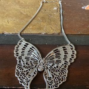 Silver butterfly necklace